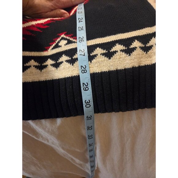 Lauren Ralph Lauren Southwestern Aztec Knit Sweater Tunic Womens 1X Cotton black - Picture 4 of 9